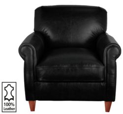 Heart of House - Kingsley - Leather Club Chair - Black